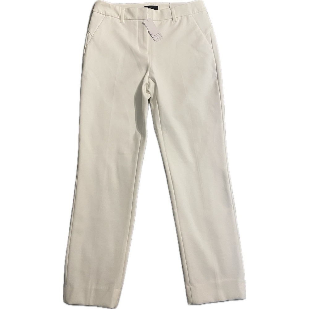 NWT! White House Black Market Slim Ankle Pants White Petite 2P Stretch Career